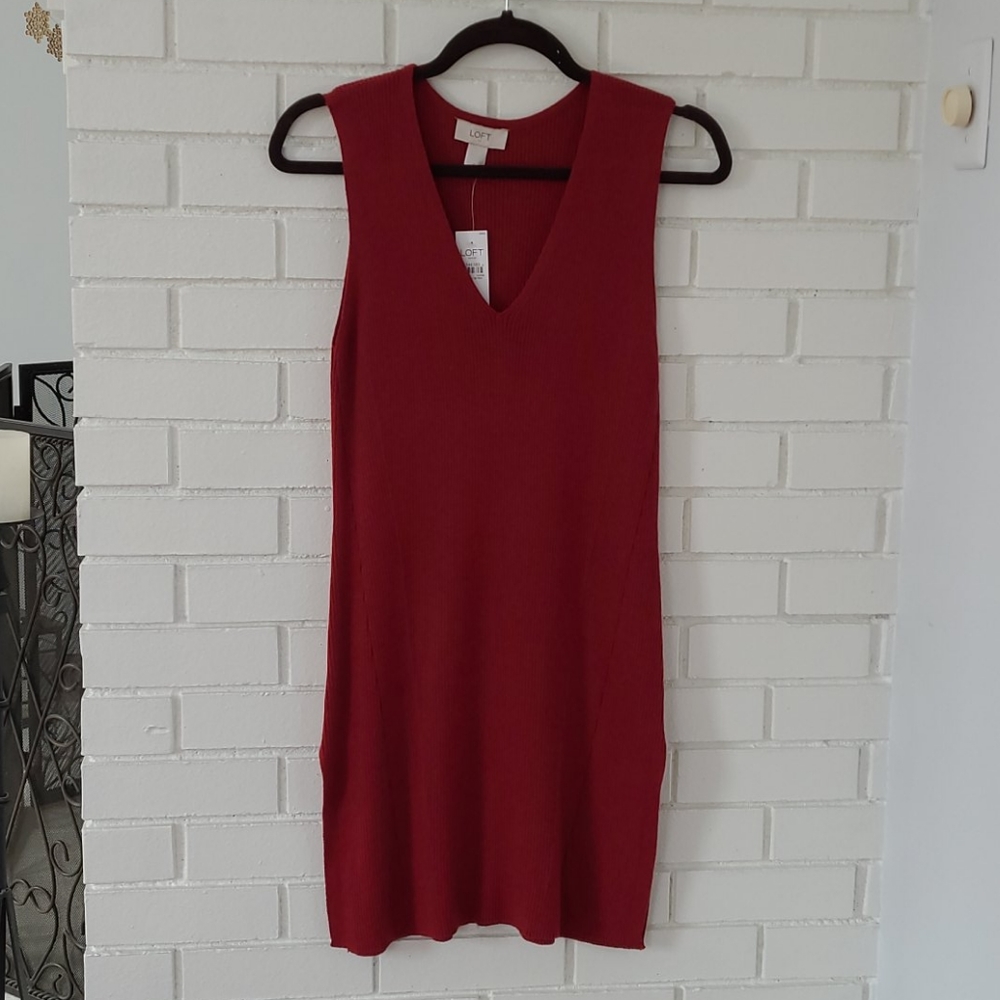 LOFT Outlet Ribbed Sweater Dress Sz Small
